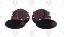 AT10381 Car Horn DIAMETER: ⏀105MM VOLTAGE: 12V 24V CURRENT: 4A SOUND LEVEL: 115+-10DB FREQUENCY: 410+-20 510+-20HZ