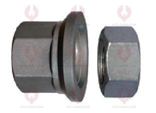AT5169 Bolt FAW TONS OS KING FRONT-KNUR I OUTSIDE THREAD: M22X1.5 OUTSIDE THREAD: M20X1.5 LENGTH: 112 KNURLING DIAMETER: 22.3 A F DIAMETER: 33 NUT HEIGHT: 32 A F DIAMETER: 30 NUT HEIGHT: 21