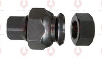 AT5327 Bolt HINO-AK FRONT OUTSIDE THREAD: M20X1.5 OUTSIDE THREAD: M22X1.5 LENGTH: 97 KNURLING DIAMETER: 22 A F DIAMETER: 41 NUT HEIGHT: 25 A F DIAMETER: 32 NUT HEIGHT: 18