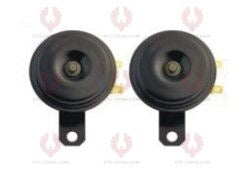 AT10400 Car Horn DIAMETER: ⏀70MM  VOLTAGE: 12V 24V  CURRENT: <3A <2A  SOUND LEVEL: 110+-5DB  FREQUENCY: 420+-20 350+-20HZ