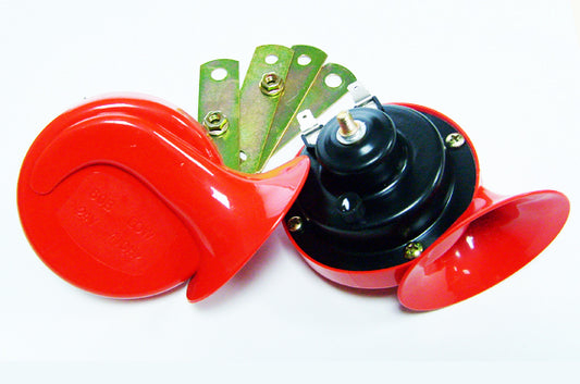 AT10479 Car Horn DIAMETER: ⏀90MM  VOLTAGE: 12V 24V  CURRENT: 4A  SOUND LEVEL: 115+-10DB  FREQUENCY: 410+-20 510+-20HZ
