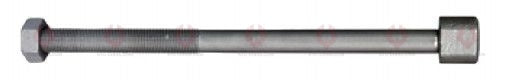 AT4609 C-Bolt C-BOLT  OUTSIDE THREAD: M16X1.5  LENGTH UNDER HEAD: 14"=356  THREAD LENGTH: 267  HEAD HEIGHT: 18  HEAD DIAMETER: 24  A F DIMENSION: 24  NUT HEIGHT: 15