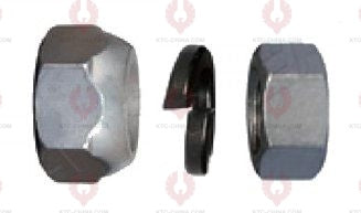 AT5393 Bolt NISSAN-CKA87 FRONT OUTSIDE THREAD: M24X1.5  OUTSIDE THREAD: M22X1.5  LENGTH: 103  KNURLING DIAMETER: 22  A F DIAMETER: 41  NUT HEIGHT: 25  A F DIAMETER: 36  NUT HEIGHT: 18